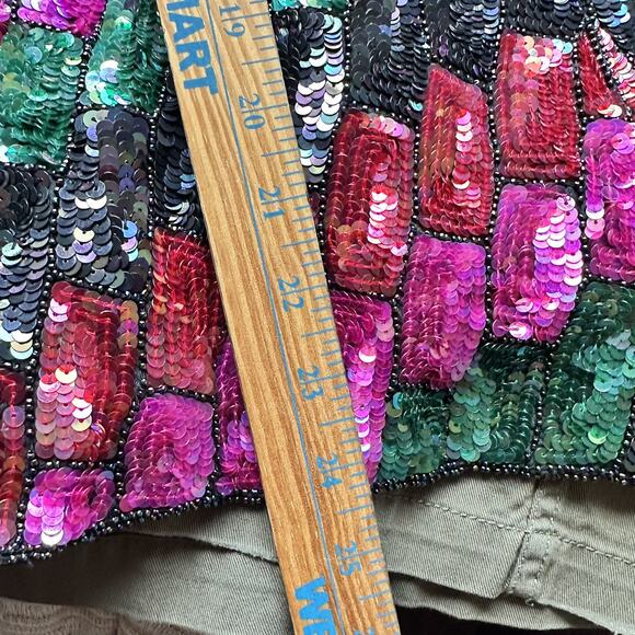 Vintage Jean for Joseph Le Bon Silk Sequin Beaded Evening Jacket Medium Cruise - Picture 9 of 11